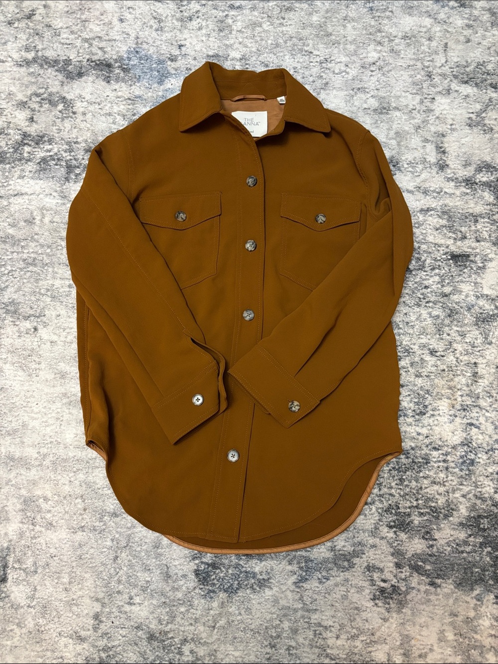 Aritzia Wilfred “The Ganna” shirt jacket, XXS Crepette Camel oversized Shacket